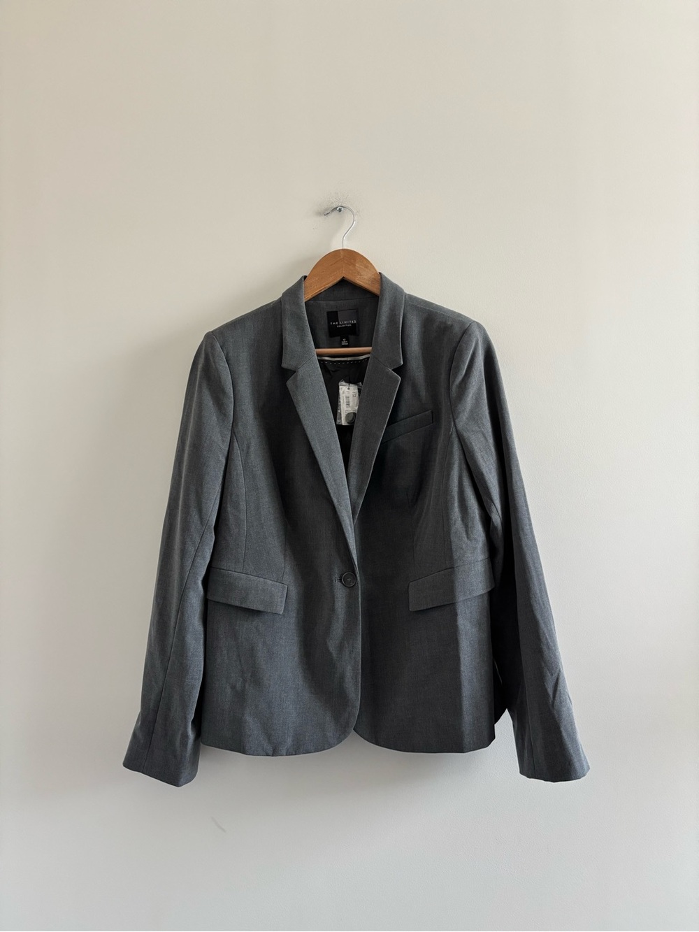 The Limited Blazer Gray One Button Notch Collar Womens 12 NWT Office Y2K Classic